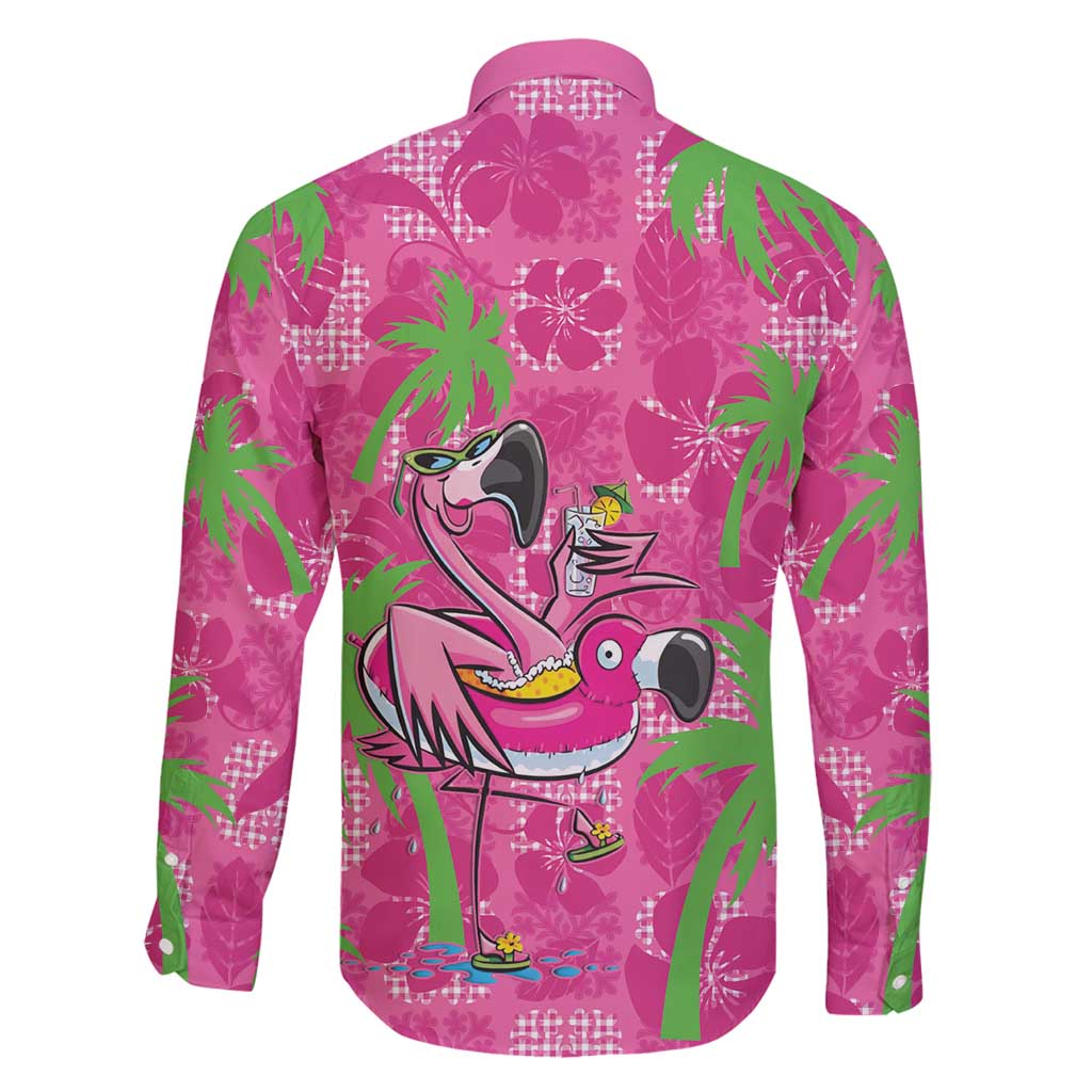 Aloha Hawaii Christmas Family Matching Long Sleeve Bodycon Dress and Hawaiian Shirt Mele Kalikimaka Chill Flamingo Palaka Quilt Motifs - Polynesian Pride
