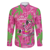 Aloha Hawaii Christmas Family Matching Mermaid Dress and Hawaiian Shirt Mele Kalikimaka Chill Flamingo Palaka Quilt Motifs - Polynesian Pride