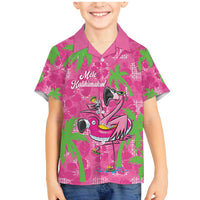 Aloha Hawaii Christmas Family Matching Mermaid Dress and Hawaiian Shirt Mele Kalikimaka Chill Flamingo Palaka Quilt Motifs - Polynesian Pride