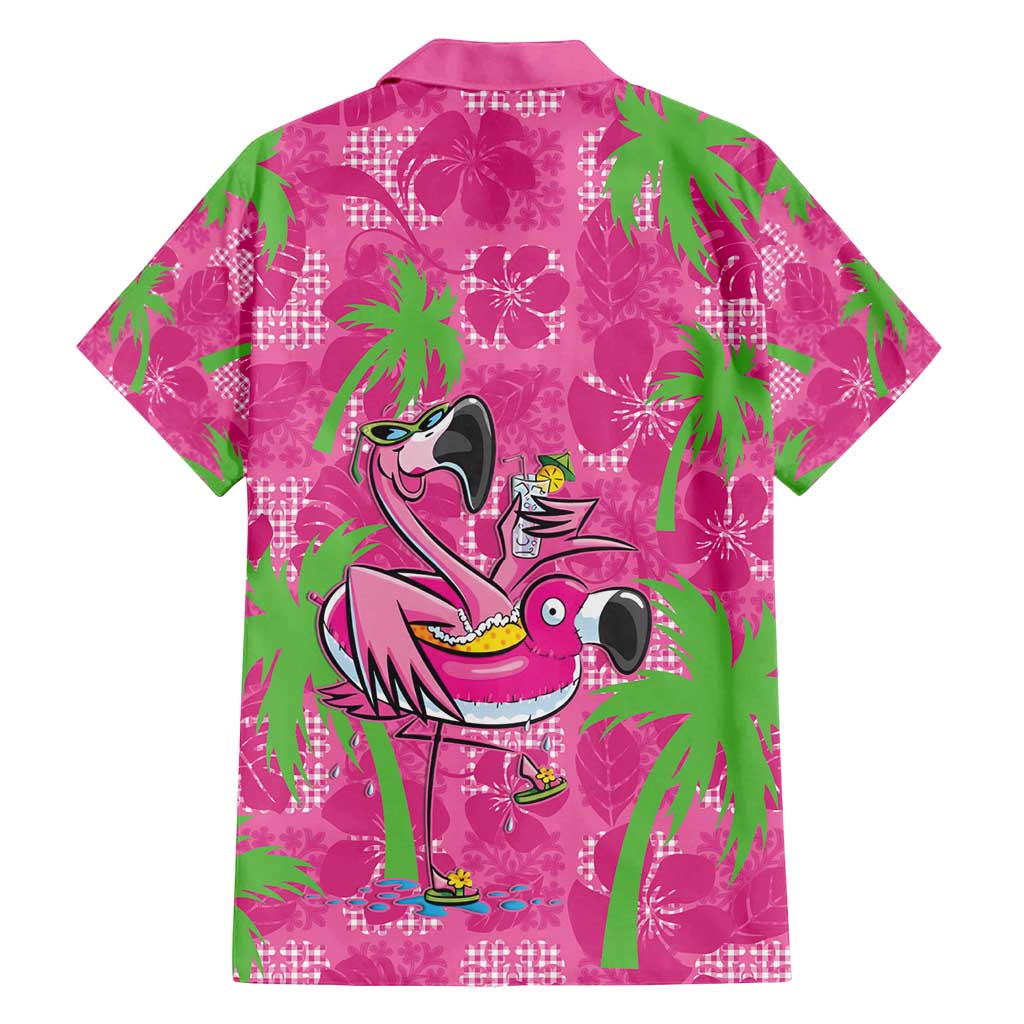 Aloha Hawaii Christmas Family Matching Off Shoulder Short Dress and Hawaiian Shirt Mele Kalikimaka Chill Flamingo Palaka Quilt Motifs - Polynesian Pride
