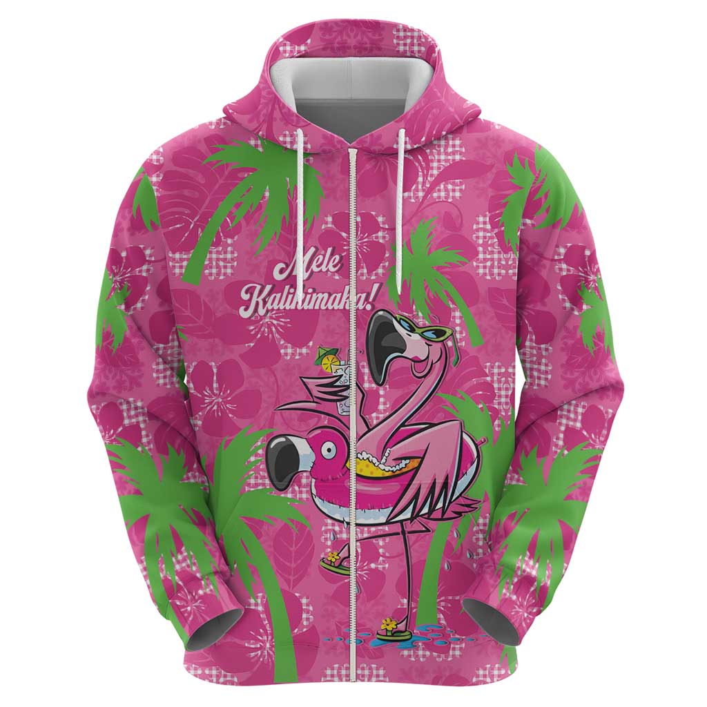 Aloha Hawaii Christmas Hoodie Mele Kalikimaka Chill Flamingo Palaka Quilt Motifs - Polynesian Pride