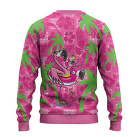 Aloha Hawaii Christmas Ugly Christmas Sweater Mele Kalikimaka Chill Flamingo Palaka Quilt Motifs - Polynesian Pride