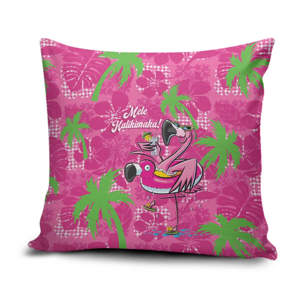 Aloha Hawaii Christmas Pillow Cover Mele Kalikimaka Chill Flamingo Palaka Quilt Motifs - Polynesian Pride