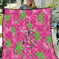 Aloha Hawaii Christmas Quilt Mele Kalikimaka Chill Flamingo Palaka Quilt Motifs - Polynesian Pride