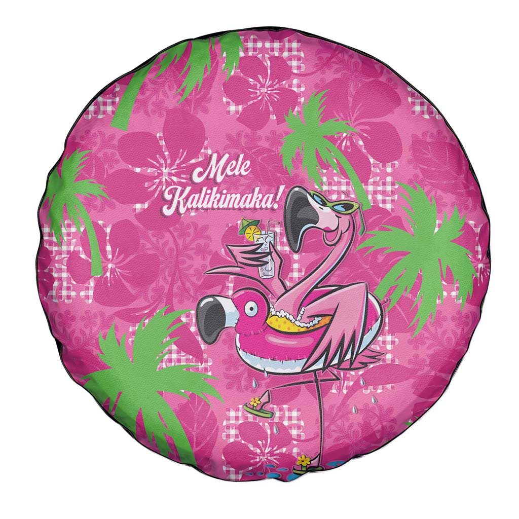 Aloha Hawaii Christmas Spare Tire Cover Mele Kalikimaka Chill Flamingo Palaka Quilt Motifs - Polynesian Pride