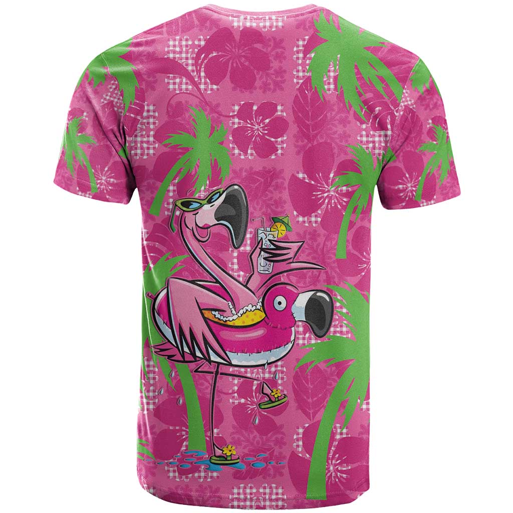 Aloha Hawaii Christmas T Shirt Mele Kalikimaka Chill Flamingo Palaka Quilt Motifs - Polynesian Pride