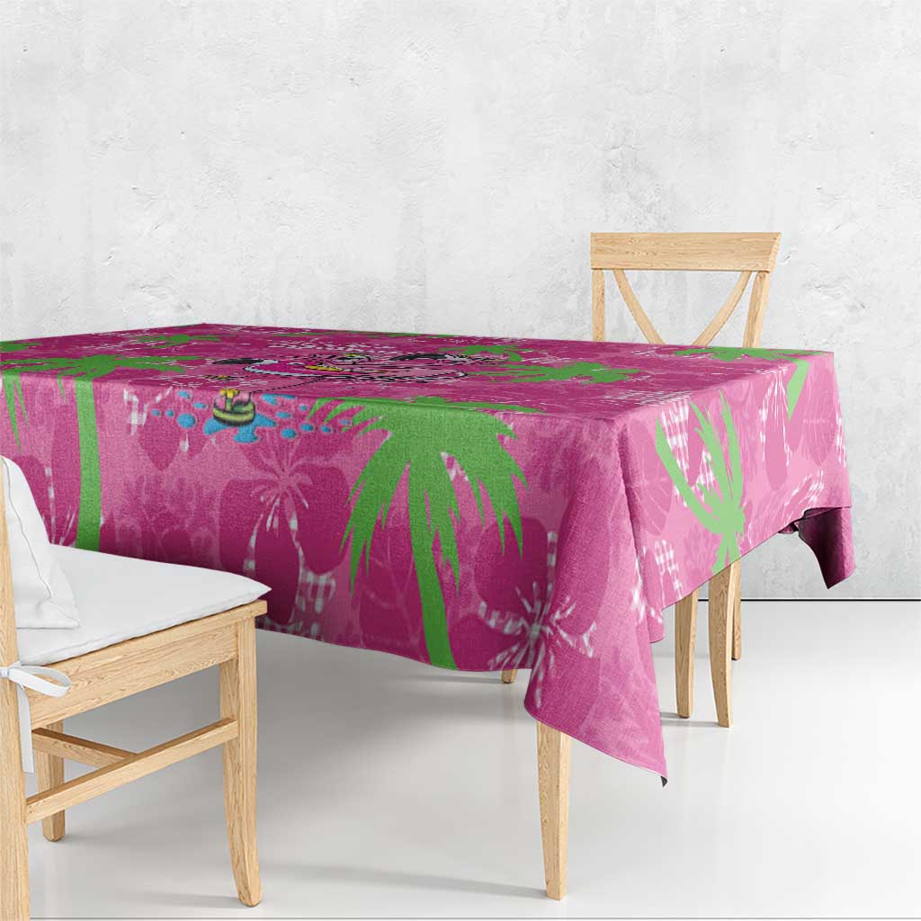 Aloha Hawaii Christmas Tablecloth Mele Kalikimaka Chill Flamingo Palaka Quilt Motifs - Polynesian Pride