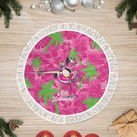 Aloha Hawaii Christmas Tree Skirt Mele Kalikimaka Chill Flamingo Palaka Quilt Motifs - Polynesian Pride