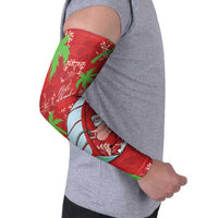 Aloha Hawaii Christmas Arm Sleeves Mele Kalikimaka Windsurfing Santa Palaka Quilt Motifs - Polynesian Pride