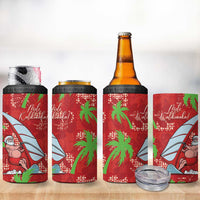Aloha Hawaii Christmas 4 in 1 Can Cooler Tumbler Mele Kalikimaka Windsurfing Santa Palaka Quilt Motifs - Polynesian Pride