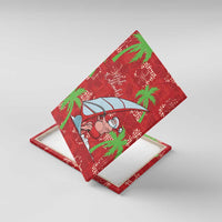 Aloha Hawaii Christmas Canvas Wall Art Mele Kalikimaka Windsurfing Santa Palaka Quilt Motifs - Polynesian Pride