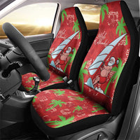 Aloha Hawaii Christmas Car Seat Cover Mele Kalikimaka Windsurfing Santa Palaka Quilt Motifs - Polynesian Pride