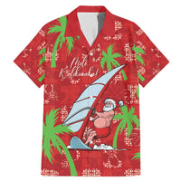 Aloha Hawaii Christmas Family Matching Mermaid Dress and Hawaiian Shirt Mele Kalikimaka Windsurfing Santa Palaka Quilt Motifs - Polynesian Pride