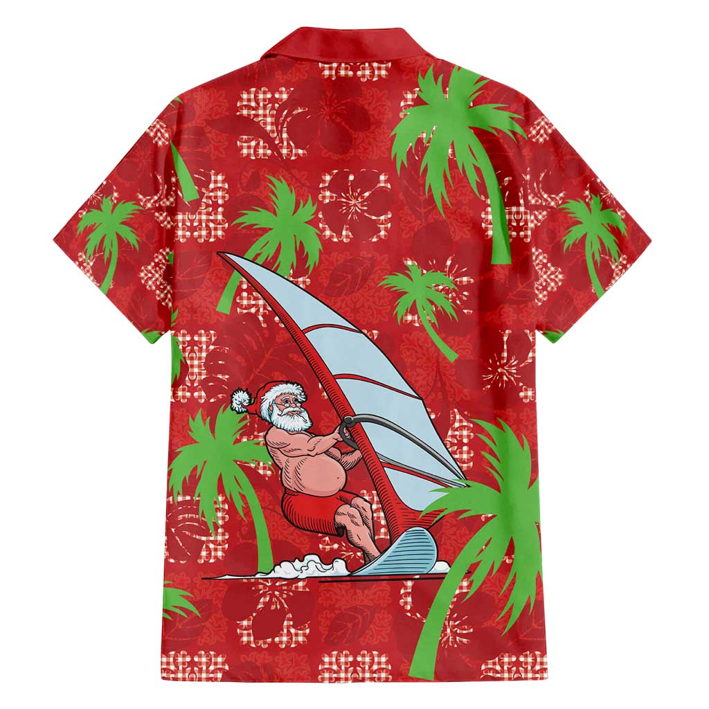 Aloha Hawaii Christmas Family Matching Off Shoulder Maxi Dress and Hawaiian Shirt Mele Kalikimaka Windsurfing Santa Palaka Quilt Motifs - Polynesian Pride