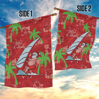 Aloha Hawaii Christmas Garden Flag Mele Kalikimaka Windsurfing Santa Palaka Quilt Motifs - Polynesian Pride