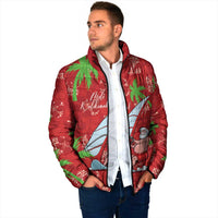 Aloha Hawaii Christmas Padded Jacket Mele Kalikimaka Windsurfing Santa Palaka Quilt Motifs - Polynesian Pride