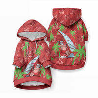 Aloha Hawaii Christmas Pet Hoodie Mele Kalikimaka Windsurfing Santa Palaka Quilt Motifs