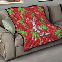 Aloha Hawaii Christmas Quilt Mele Kalikimaka Windsurfing Santa Palaka Quilt Motifs - Polynesian Pride
