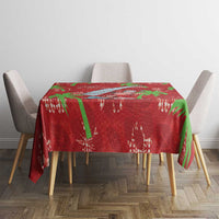 Aloha Hawaii Christmas Tablecloth Mele Kalikimaka Windsurfing Santa Palaka Quilt Motifs - Polynesian Pride