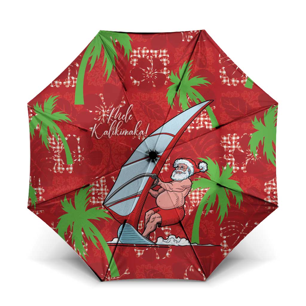 Aloha Hawaii Christmas Umbrella Mele Kalikimaka Windsurfing Santa Palaka Quilt Motifs - Polynesian Pride