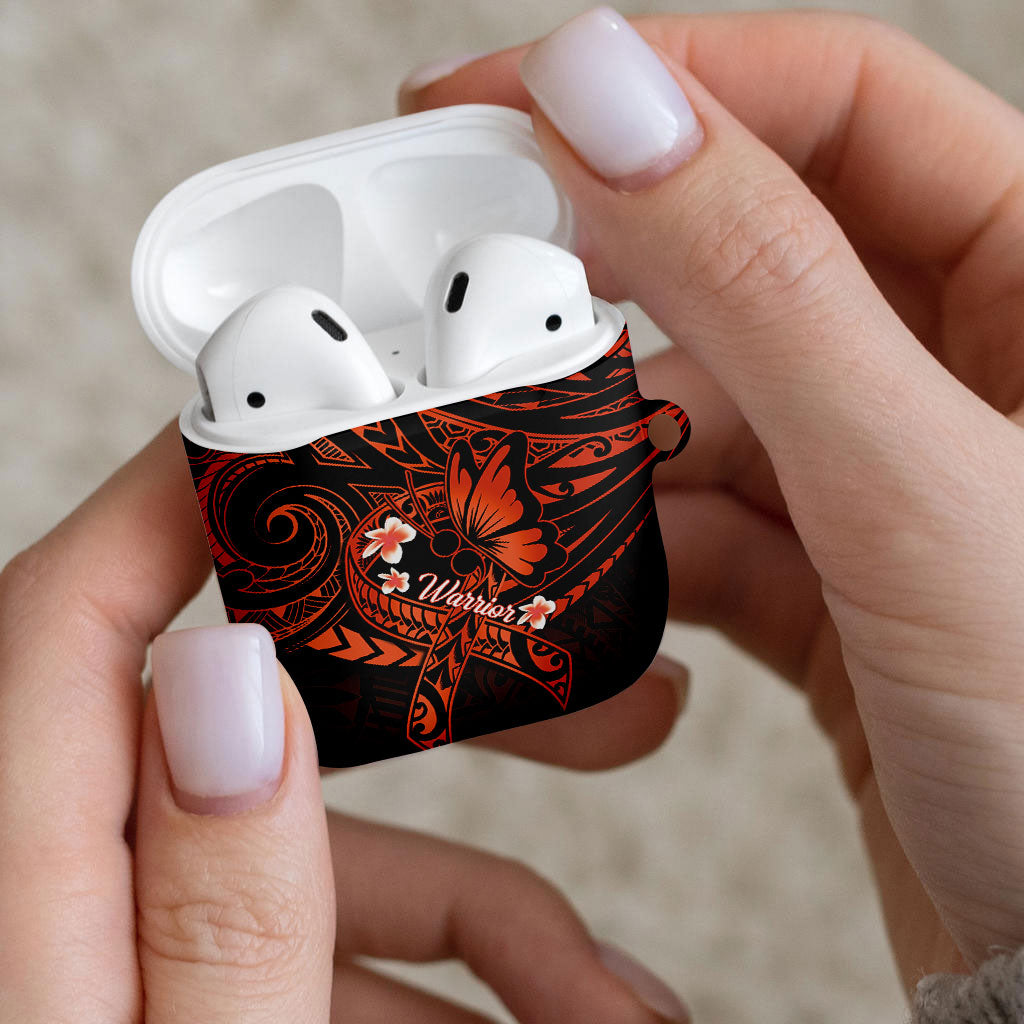 Polynesia Leukemia Awareness Month AirPods Case Warrior Butterfly Polynesian Orange Ribbon LT14 - Polynesian Pride