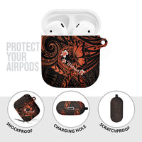 Polynesia Leukemia Awareness Month AirPods Case Warrior Butterfly Polynesian Orange Ribbon LT14 - Polynesian Pride