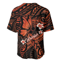 Polynesia Leukemia Awareness Month Baseball Jersey Warrior Butterfly Polynesian Orange Ribbon LT14 - Polynesian Pride