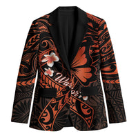 Polynesia Leukemia Awareness Month Blazer Warrior Butterfly Polynesian Orange Ribbon LT14 Unisex Orange - Polynesian Pride