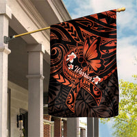 Polynesia Leukemia Awareness Month Garden Flag Warrior Butterfly Polynesian Orange Ribbon LT14 House Flag Orange - Polynesian Pride