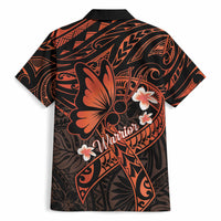 Polynesia Leukemia Awareness Month Hawaiian Shirt Warrior Butterfly Polynesian Orange Ribbon LT14 - Polynesian Pride