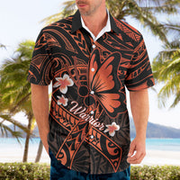 Polynesia Leukemia Awareness Month Hawaiian Shirt Warrior Butterfly Polynesian Orange Ribbon LT14 - Polynesian Pride