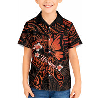 Polynesia Leukemia Awareness Month Hawaiian Shirt Warrior Butterfly Polynesian Orange Ribbon LT14 - Polynesian Pride