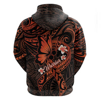 Polynesia Leukemia Awareness Month Hoodie Warrior Butterfly Polynesian Orange Ribbon LT14 - Polynesian Pride