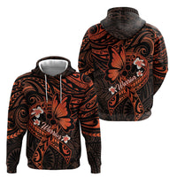 Polynesia Leukemia Awareness Month Hoodie Warrior Butterfly Polynesian Orange Ribbon LT14 - Polynesian Pride