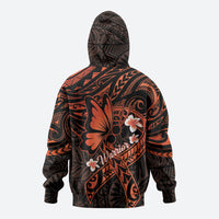 Polynesia Leukemia Awareness Month Hoodie Warrior Butterfly Polynesian Orange Ribbon LT14 - Polynesian Pride