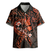 Polynesia Leukemia Awareness Month Kid Hawaiian Shirt Warrior Butterfly Polynesian Orange Ribbon LT14 - Polynesian Pride