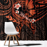 Polynesia Leukemia Awareness Month Window Curtain Warrior Butterfly Polynesian Orange Ribbon LT14 - Polynesian Pride