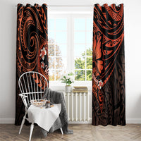 Polynesia Leukemia Awareness Month Window Curtain Warrior Butterfly Polynesian Orange Ribbon LT14 - Polynesian Pride