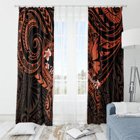 Polynesia Leukemia Awareness Month Window Curtain Warrior Butterfly Polynesian Orange Ribbon LT14 - Polynesian Pride
