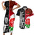 New Zealand And England Rugby Couples Matching Short Sleeve Bodycon Dress and Hawaiian Shirt 2023 World Cup All Black Combine Red Roses LT14 Black - Polynesian Pride