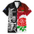 New Zealand And England Rugby Hawaiian Shirt 2023 World Cup All Black Combine Red Roses LT14 Black - Polynesian Pride