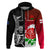 New Zealand And England Rugby Hoodie 2023 World Cup All Black Combine Red Roses LT14 Black - Polynesian Pride