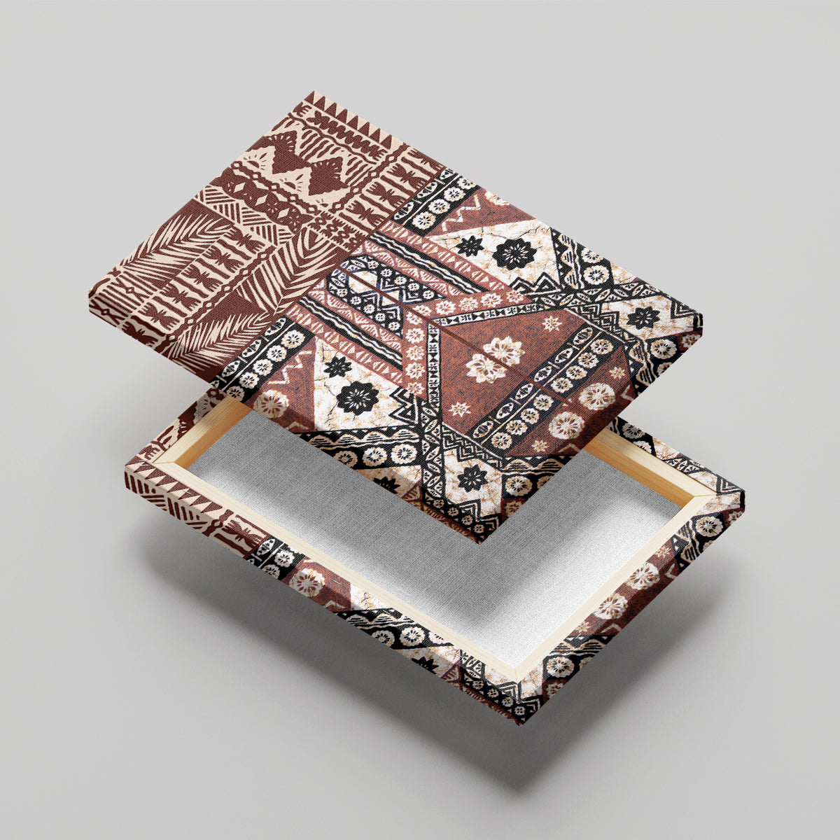 Bula Fiji Canvas Wall Art Unique Masi Tapa Pattern LT14