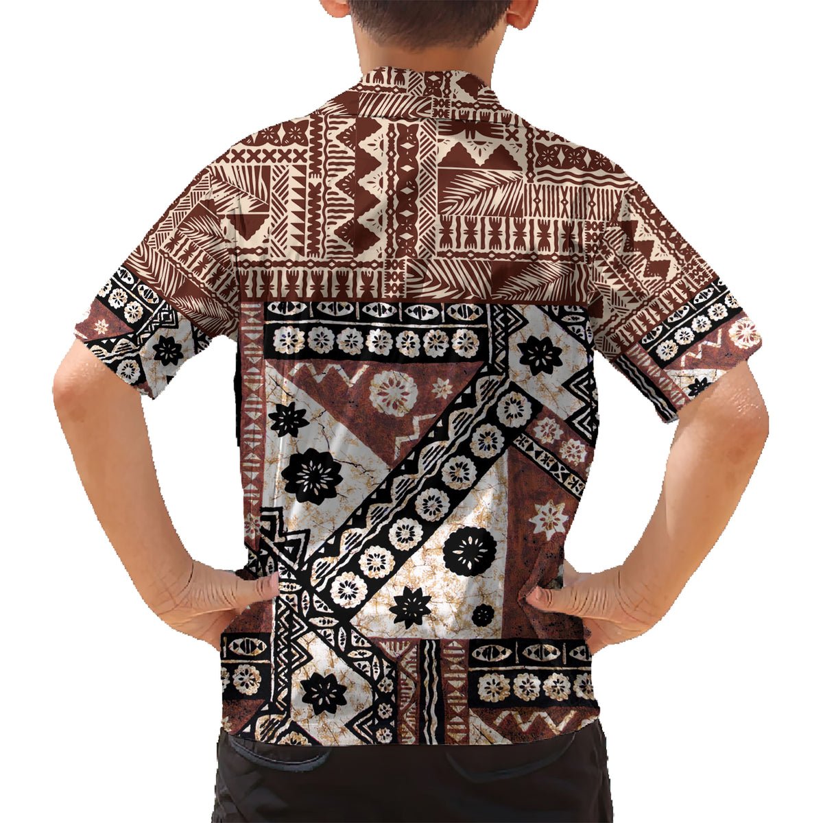 Bula Fiji Kid Hawaiian Shirt Unique Masi Tapa Pattern LT14 - Polynesian Pride