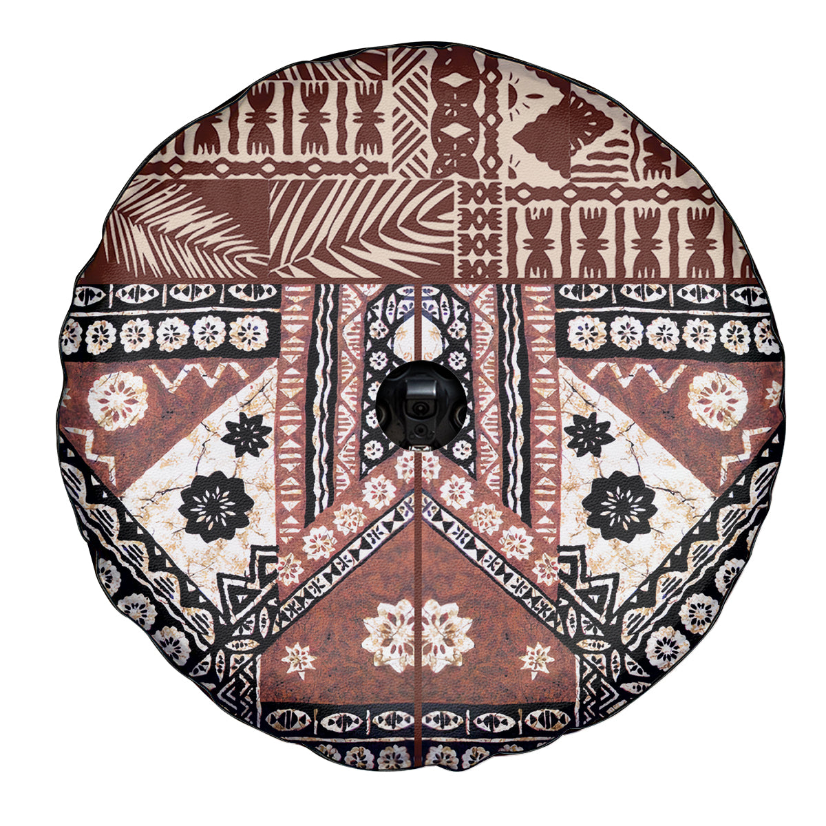 Bula Fiji Spare Tire Cover Unique Masi Tapa Pattern LT14