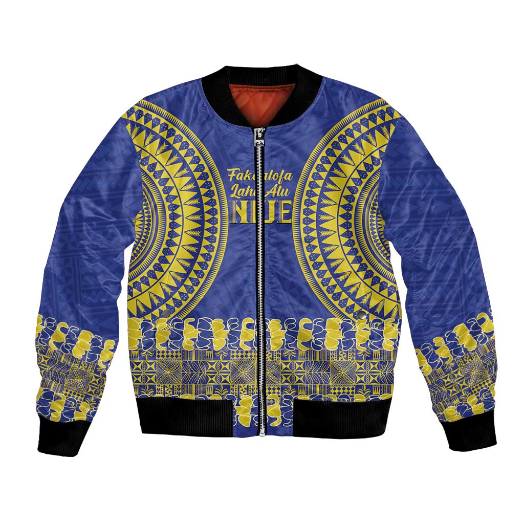 Fakaalofa Lahi Atu Niue Bomber Jacket Siapo Pattern With Puakenikeni