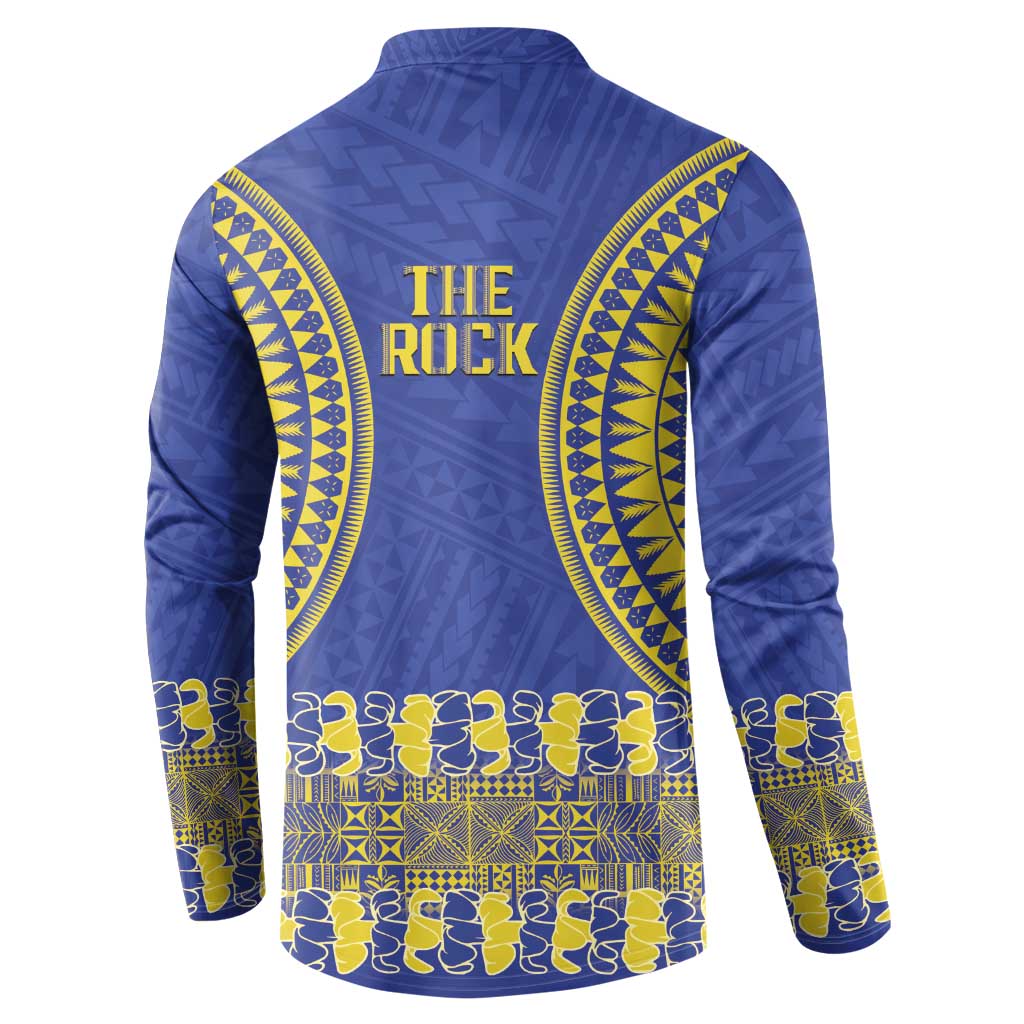 Fakaalofa Lahi Atu Niue Button Sweatshirt Siapo Pattern With Puakenikeni