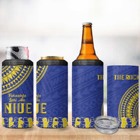 Fakaalofa Lahi Atu Niue 4 in 1 Can Cooler Tumbler Siapo Pattern With Puakenikeni