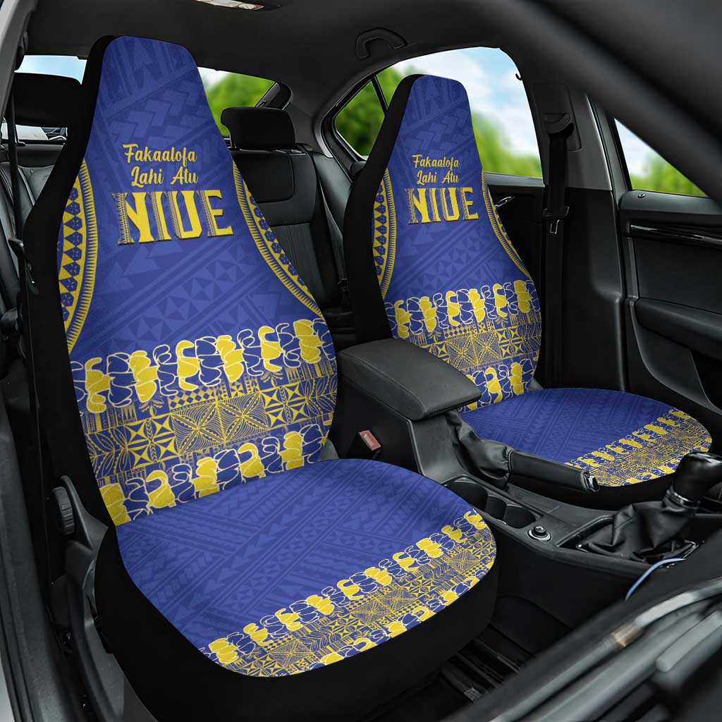 Fakaalofa Lahi Atu Niue Car Seat Cover Siapo Pattern With Puakenikeni