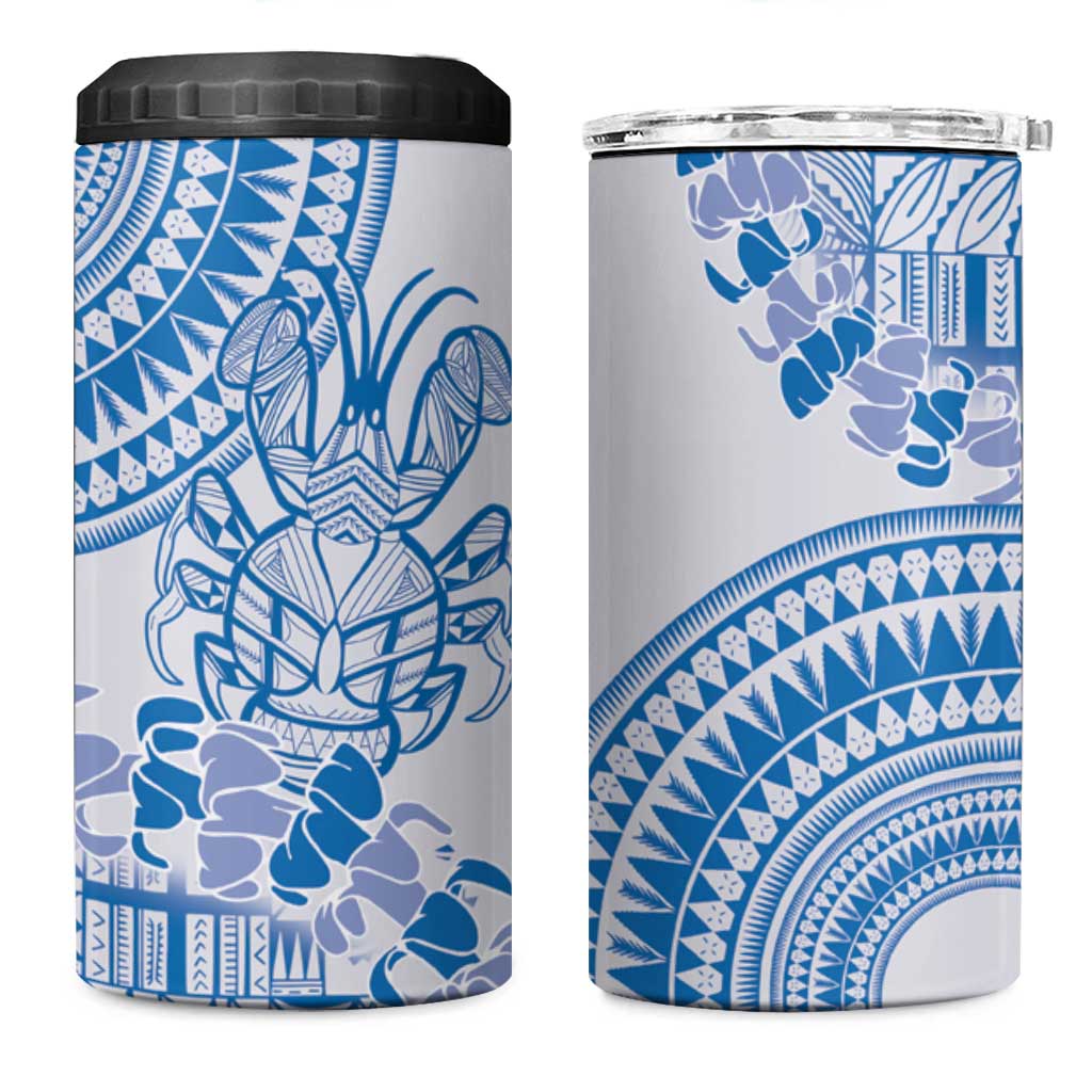 Niue Language Week 4 in 1 Can Cooler Tumbler The Rock Coconut Crab - Siapo Blue Pastel